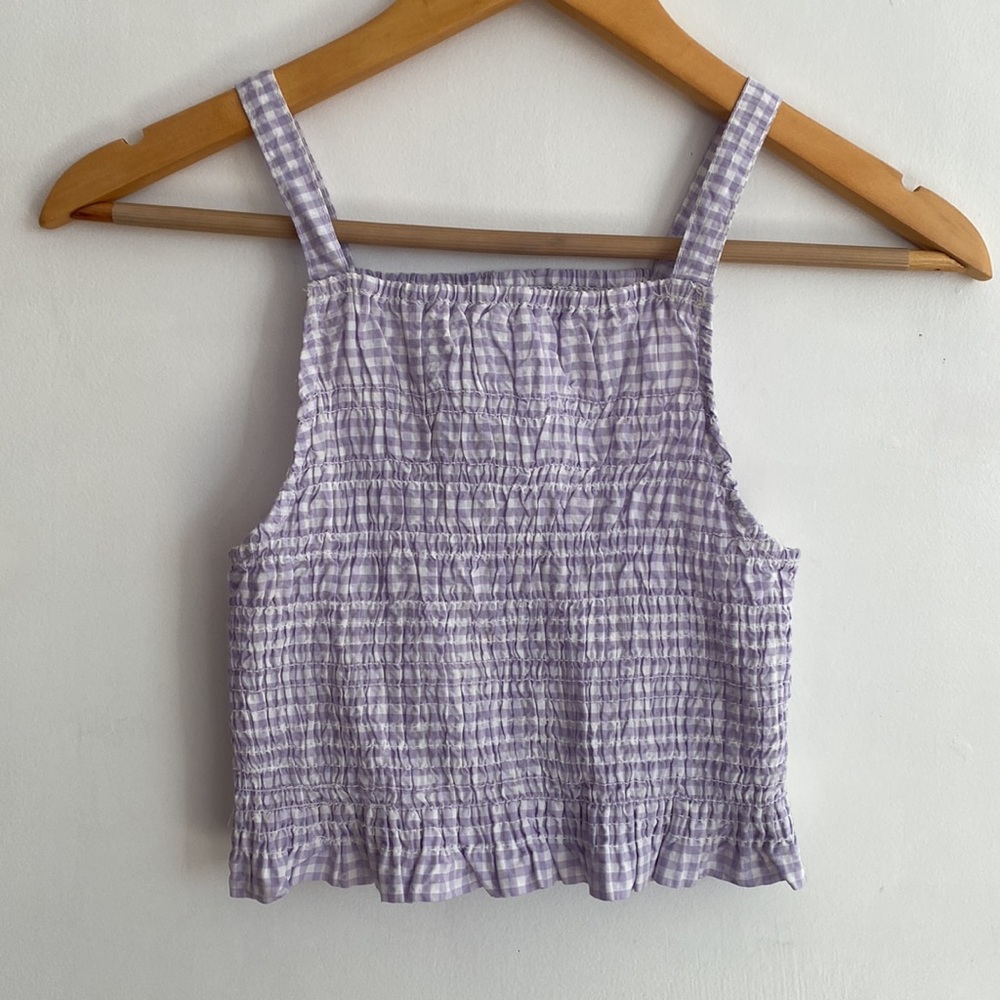 Zara 10 Girl’s Gingham Smocked Top
